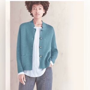 Poetry Teal Organic Cotton Double Knit Jacket
